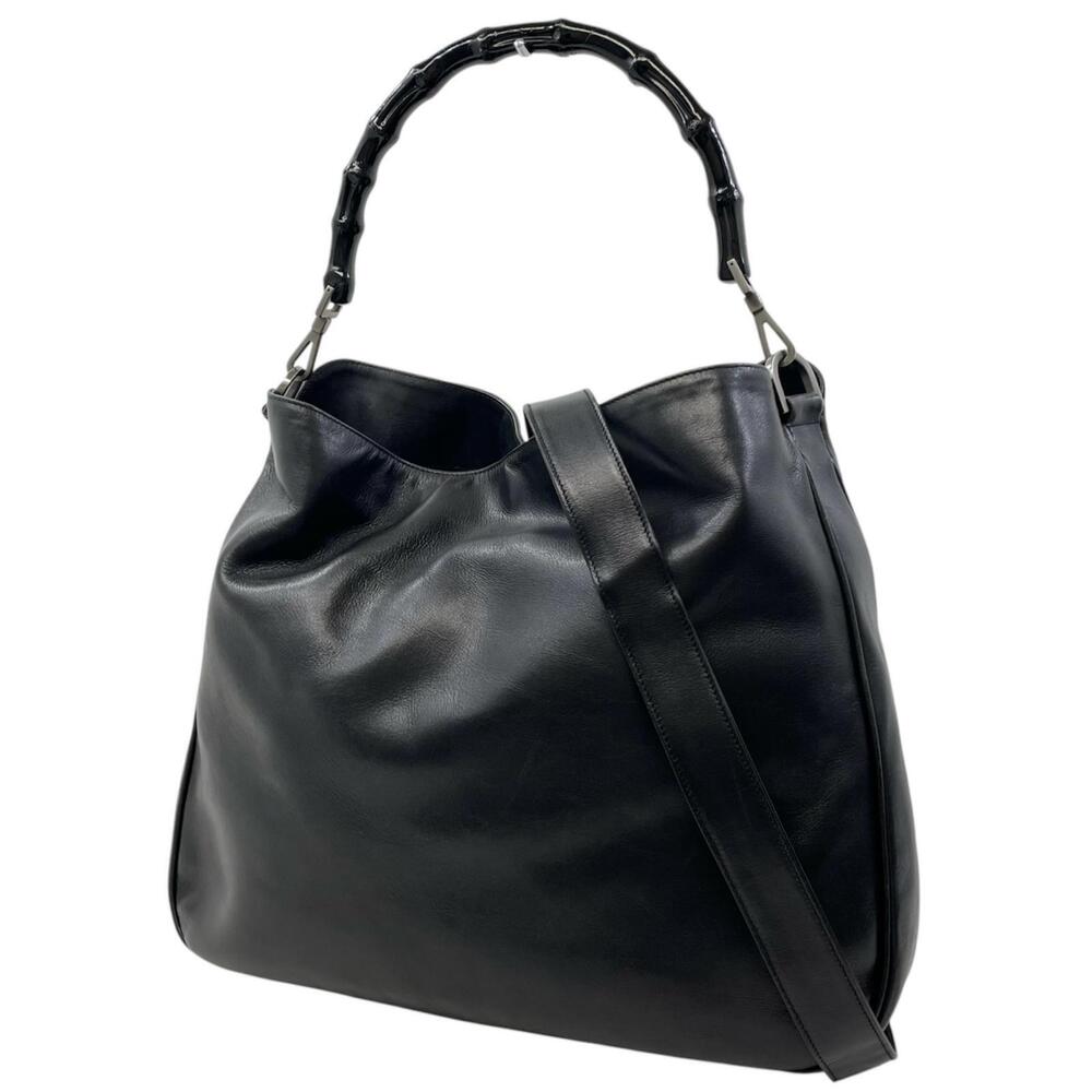 Gucci Bamboo Shoulder Bag Handbag Black